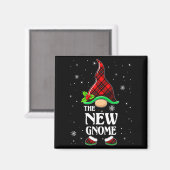 Aimant New Gnome Red Plaid Matching Family Christmas Paja (Recto/Verso)