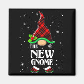 Aimant New Gnome Red Plaid Matching Family Christmas Paja (Devant)