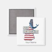 Aimant New Hampshire États-Unis Retro State Map (Recto/Verso)