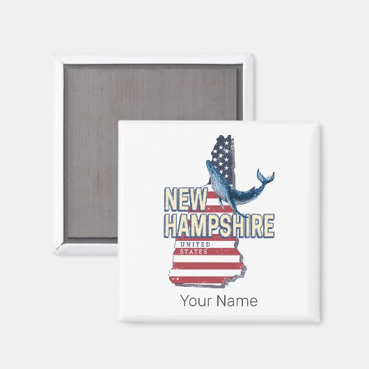 Aimant New Hampshire États-Unis Retro State Map (Recto/Verso)