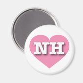 Aimant New Hampshire Pink Heart - J'aime NH (Recto/Verso)
