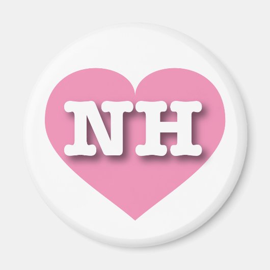 Aimant New Hampshire Pink Heart - J'aime NH (Devant)