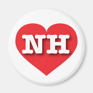Aimant New Hampshire Red Heart - J'aime NH