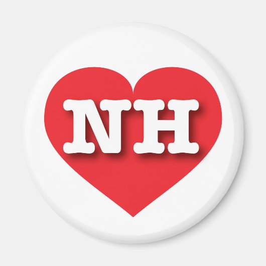 Aimant New Hampshire Red Heart - J'aime NH (Devant)