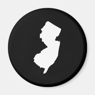 Aimant New Jersey en blanc et noir