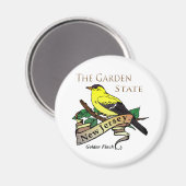 Aimant New Jersey Garden State Golden Finch (Recto/Verso)