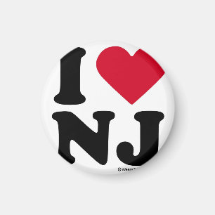 AIMANT NEW JERSEY - "J'AIME NJ" "QUE J'AIME LE NEW
