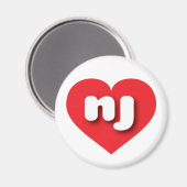 Aimant New Jersey Red Heart - J'aime NJ (Recto/Verso)