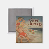 Aimant new jersey shore vacances touristiques vintages (Recto/Verso)