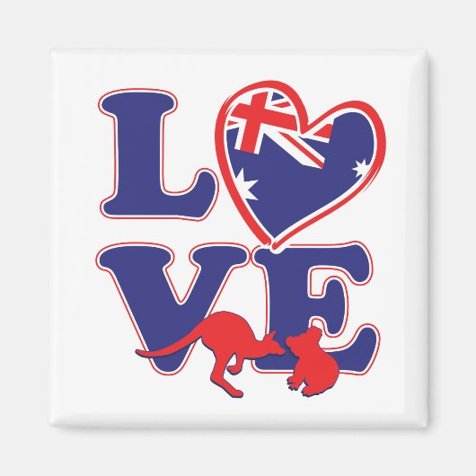 Aimant NEW-Love-From-Australia-Heart-and-Animals (Devant)