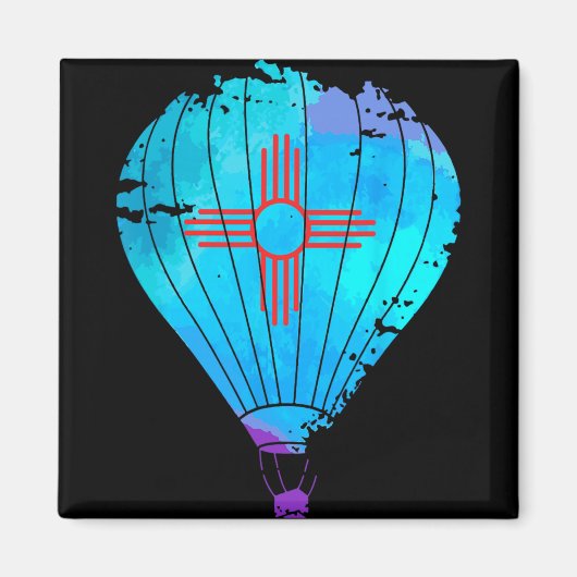 Aimant New Mexico Festival Hot Air Balloon Zia Gift  (Devant)