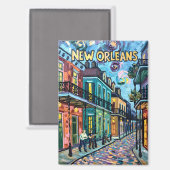 Aimant New Orleans French Quarter Travel Van Gogh Style (Recto/Verso)