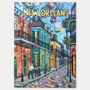 Aimant New Orleans French Quarter Travel Van Gogh Style