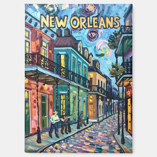 Aimant New Orleans French Quarter Travel Van Gogh Style (Recto)