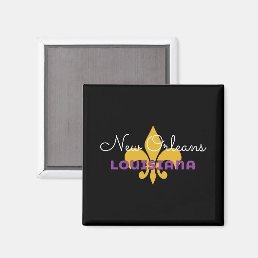Aimant New Orleans Louisiana Mardi Gras 2025 Fleur De Lis (Recto/Verso)
