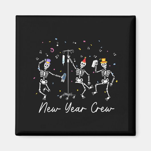 Aimant New Year Crew Skeleton Nurse Crew Er Icu New Year  (Devant)