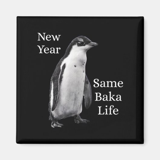 Aimant New Year Same Baka Life Penguin Joke  (Devant)
