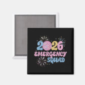 Aimant New Years 2026 Eve Emergency Squad Disco Ball Fire (Recto/Verso)