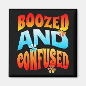 Aimant New Years Eve Boozed And Confused Retro 2025 Adult (Devant)