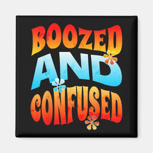 Aimant New Years Eve Boozed And Confused Retro 2025 Adult (Devant)