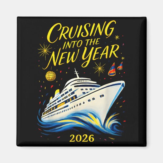 Aimant New Year's Eve Cruise 2026 Cruising Into The New Y (Devant)