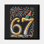 Aimant New Years Eve Number 67 Or 67th Birthday Cool Meme (Devant)
