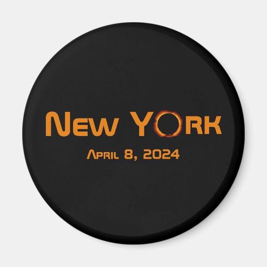 Aimant New York 2024 Éclipse solaire totale (Devant)
