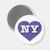 Aimant New York Blue Heart - J'aime NY (Recto/Verso)