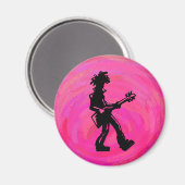 Aimant New York Boogie Nights Guitare Hot Pink (Recto/Verso)