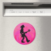 Aimant New York Boogie Nights Guitare Hot Pink (In Situ (Lave-vaisselle))
