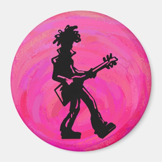 Aimant New York Boogie Nights Guitare Hot Pink (Devant)