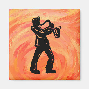Aimant New York Boogie Nights Saxophone Orange