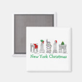 Aimant New York City Christmas NYC Fêtes (Recto/Verso)