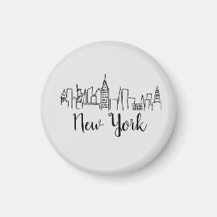 Aimant New York City Skyline Illustration Pillow