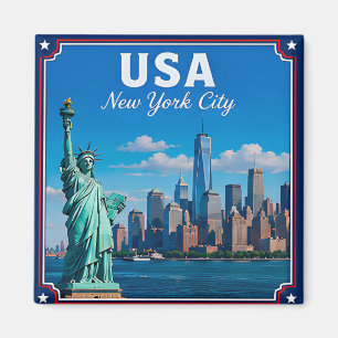 Aimant 🗽 New York City USA Souvenir de visite de la skyl