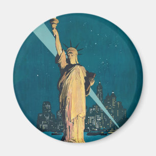 Aimant New York City Vintage voyage Liberty Skyline