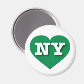 Aimant New York Green Heart - J'aime NY (Recto/Verso)