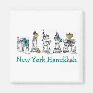 Aimant New York Hanoukka NYC Chanukah Fêtes juives