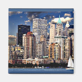 Aimant New York Skyline, Voilier sur la rivière Hudson (Devant)