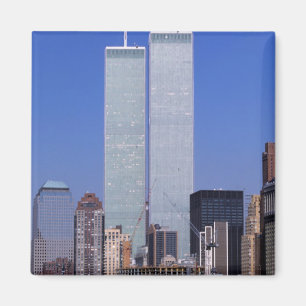 Aimant New York, USA. Tours jumelles du célèbre Monde