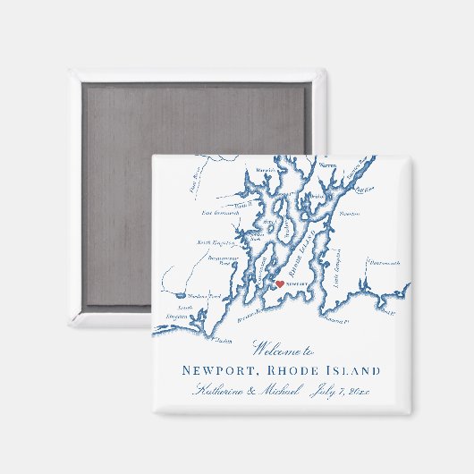 Aimant Newport Rhode Island Destination Mariage Faveur (Recto/Verso)