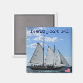 Aimant Newport RI voile navire cool design magnétique (Recto/Verso)