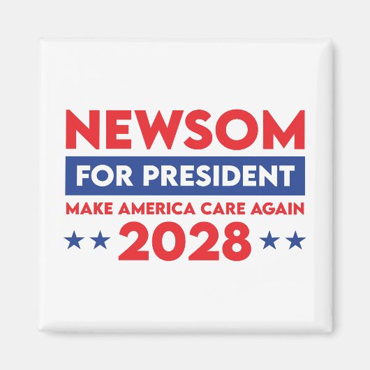 Aimant Newsom pour le président Rendre America Care 2028 (Devant)