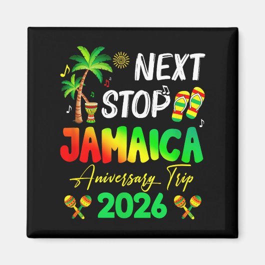 Aimant Next Stop Jamaica 2026 Couples Anniversary Family  (Devant)