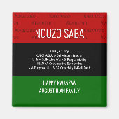 Aimant NGUZO SABA 7 Principes Happy Kwanzaa (Devant)