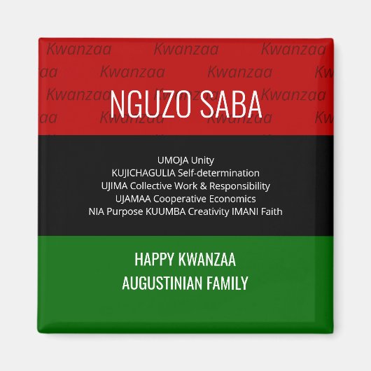 Aimant NGUZO SABA 7 Principes Happy Kwanzaa (Devant)