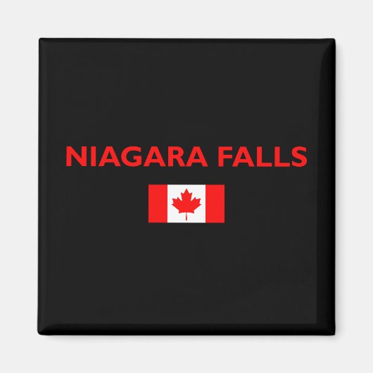 Aimant Niagara Falls Canada Drapeau canadien Couleur fonc (Devant)