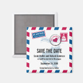 Aimant Nicaragua Air Mail Wedding Enregistrer la date (Recto/Verso)