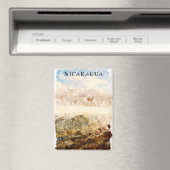Aimant Nicaragua Paysage Aquarelle Voyage (In Situ (Lave-vaisselle))