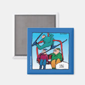 Aimant Nice Jump Funny Skiers Cartoon (Recto/Verso)